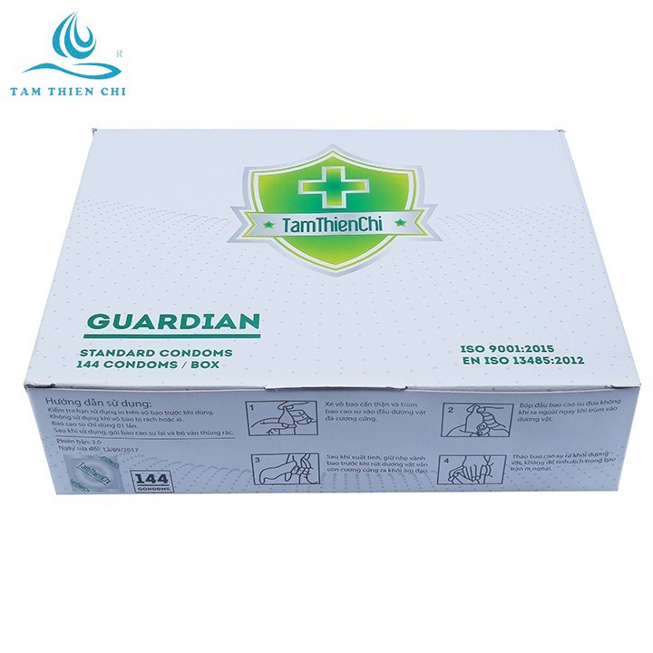 Bao cao su Tâm Thiện Chí TTC Guardian mỏng trơn hộp 144 cái