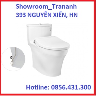 Bồn cầu toto ms885d kết hợp nắp điện tử/ nắp rửa cơ, bệt toto 1 khối, két liền công nghệ xả tornado 2 nút nhấn.