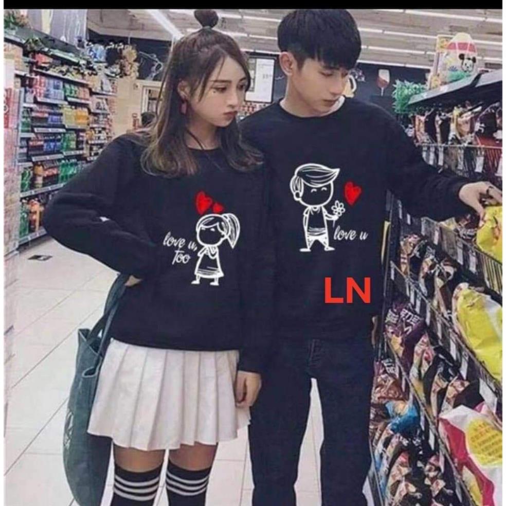 SHOP NHÀ CÁ Áo đôi nỉ chàng trai cô gái love too