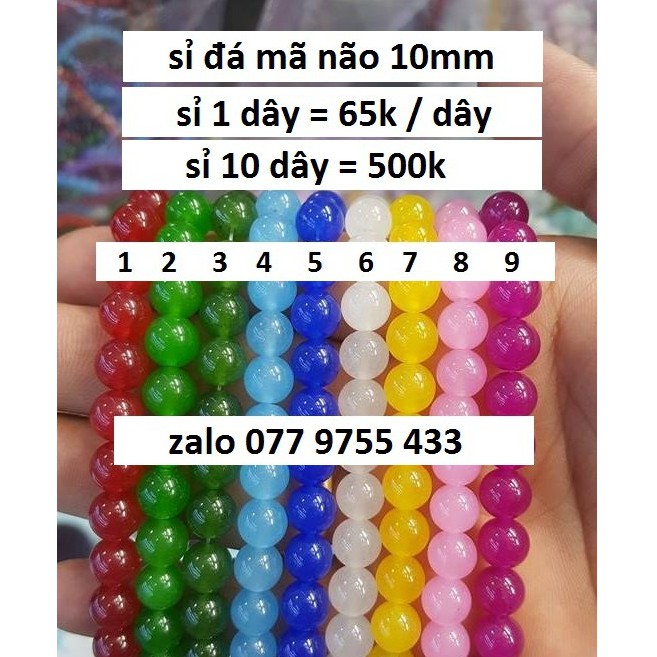 Đá Mã Não 10mm 1dây / 38hạt [ Đá Phong Thủy 10mm ]