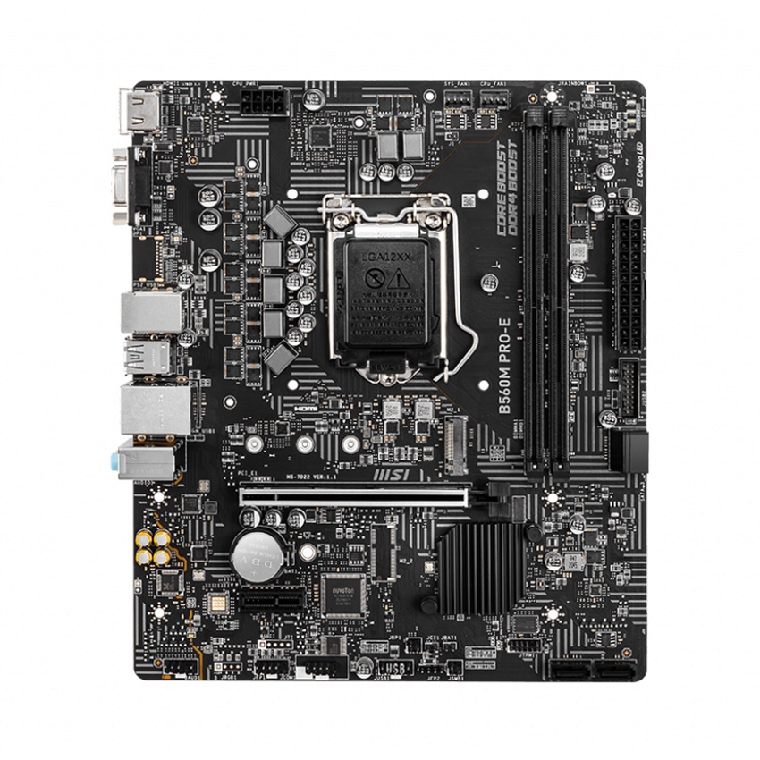 Mainboard MSI B560M PRO-E (Chipset Intel B560, Socket Intel LGA 1200, Kích thước: M-ATX, 2 khe RAM)