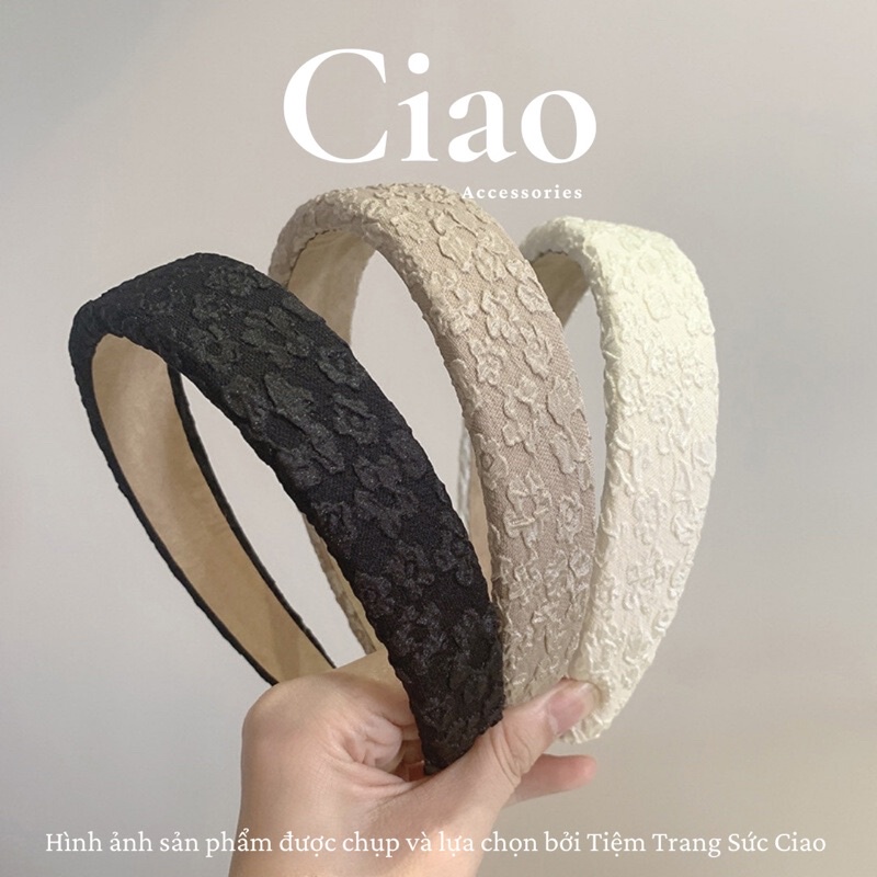 [NEW ITEMS] Băng đô/ Cài tóc vải mềm thiết kế hình hoa in nổi phong cách trendy Ciao accessorries
