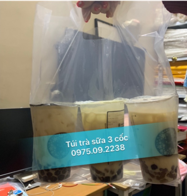 Combo 3 kg túi đựng trà sữa size 1cốc, 2 cốc, 3 cốc
