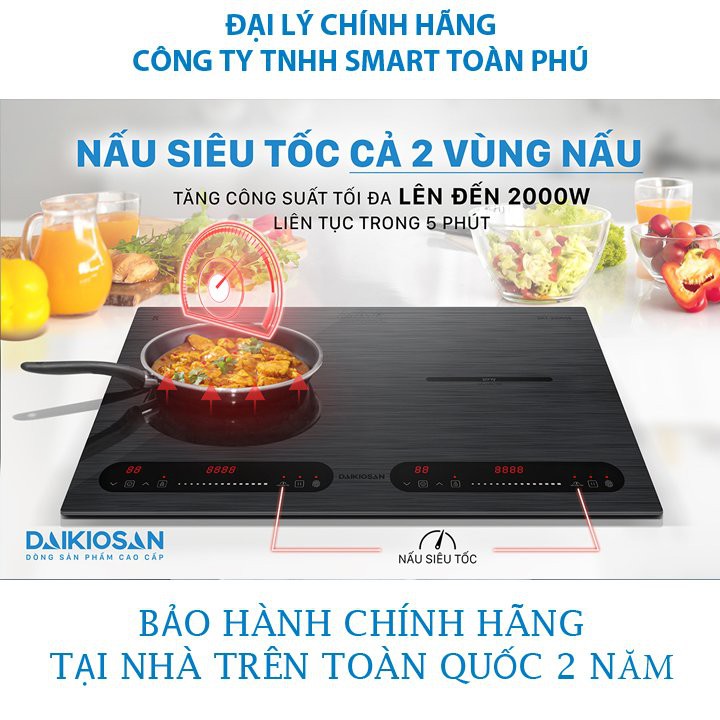 Bếp từ đôi cao cấp chính hãng Daikiosan DKT-200006