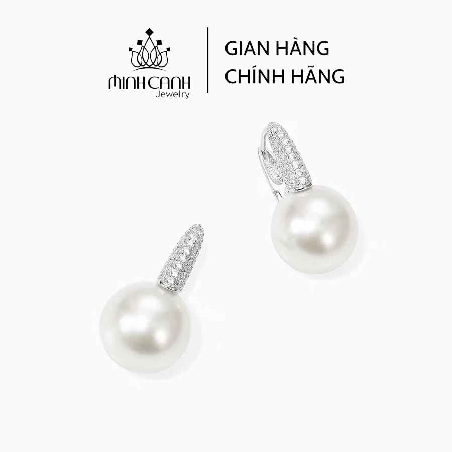 Bông Tai Bạc Bấm Đính Hạt Trai Minh Canh Jewelry