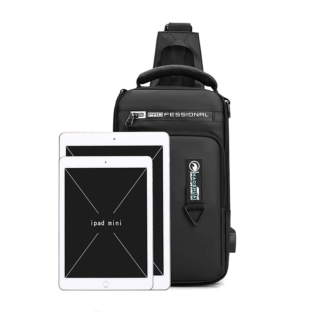 Túi Đeo Chéo Ngực Haoshuai Đi Phượt Nam Nữ Phong Cách, Siêu Nhẹ Chống Nước, Có Cổng Usb Tiện Lợi | BigBuy360 - bigbuy360.vn