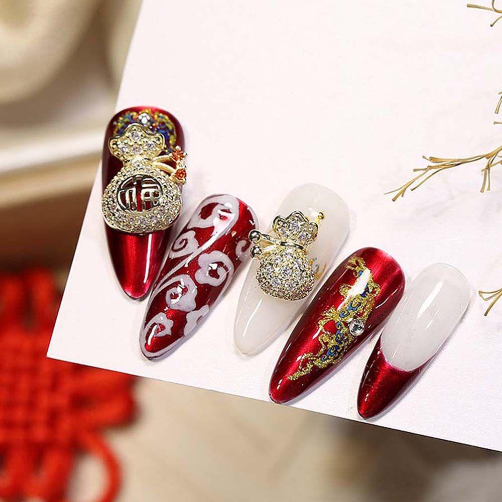 Phụ Kiện Trang Trí Móng Tay Nghệ Thuật Bằng Hợp Kim 3D Lấp Lánh