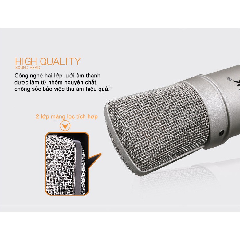 Micro thu âm iSK AT 100 mic để live stream hàng chuẩn chính hãng ( mic Hoa Vinh hát)