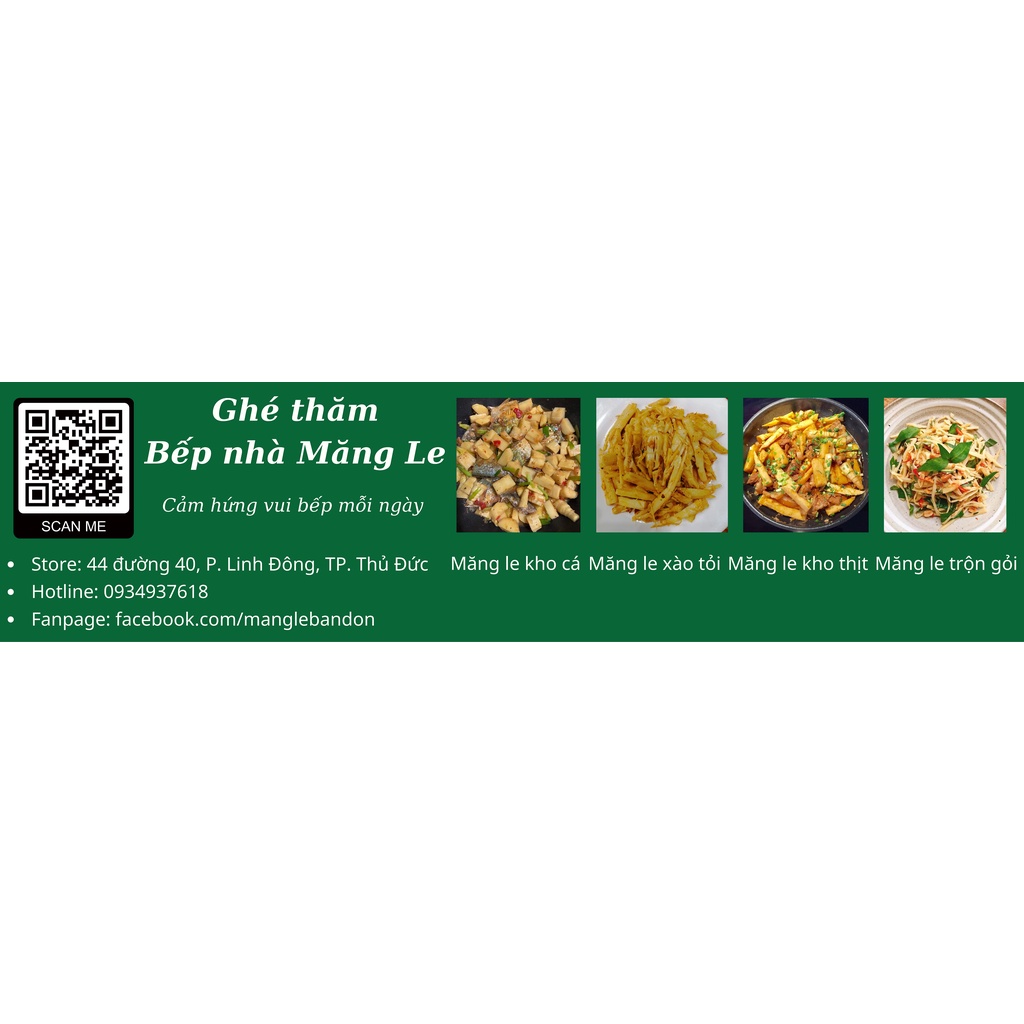Măng le rừng luộc - Măng Le Bản Đôn - Túi hút chân không 500g