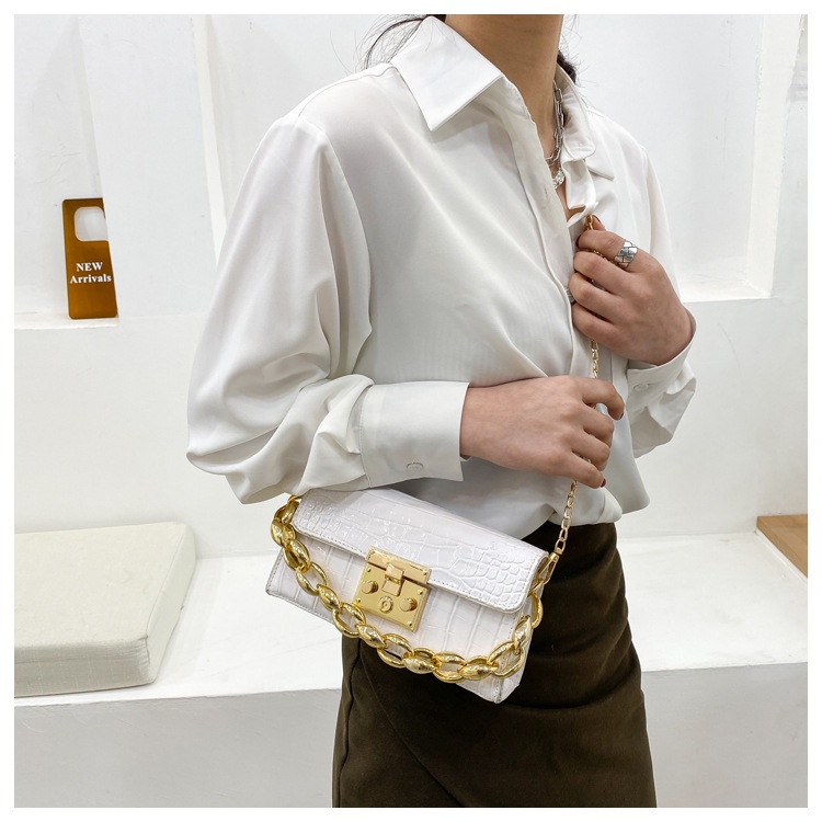 IELGY Túi Đeo Vai Hình Vuông Cỡ Nhỏ Phối Dây Xích Thời Trang Cho Nữ