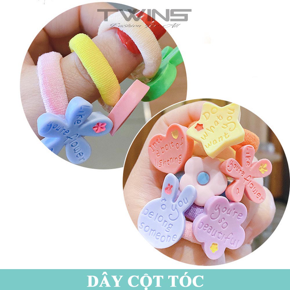 Set 10 dây cột tóc, buộc tóc SD111 nơ dễ thương, cute, xinh đẹp phong cách Hàn Quốc làm phụ kiện tóc cho bé gái