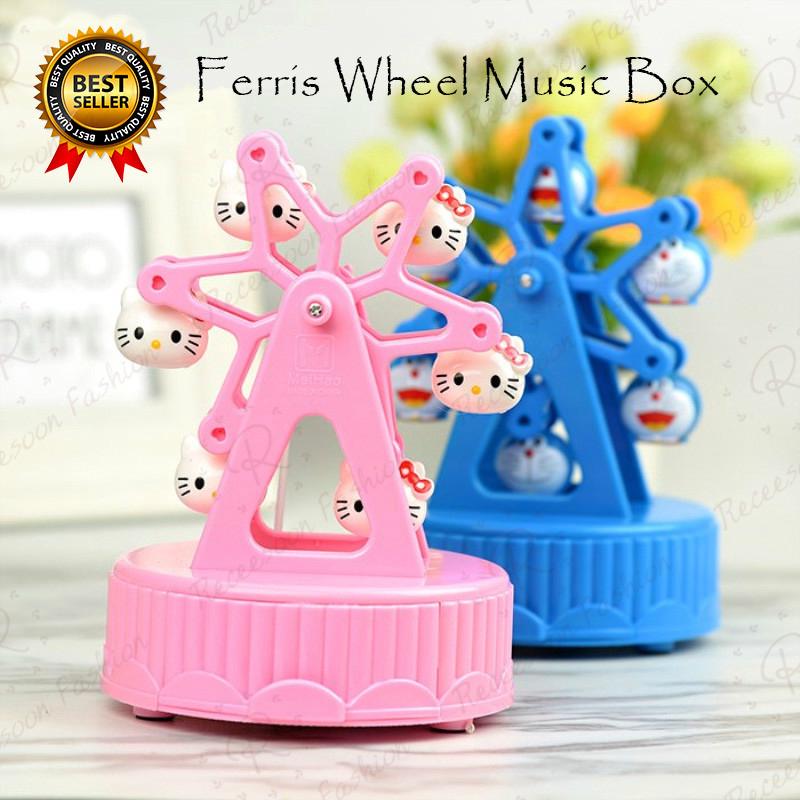 Hộp nhạc lên dây cót hình mèo Hello Kitty
