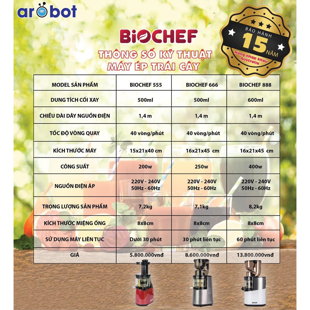 Máy ép chậm Biochef chính hãng