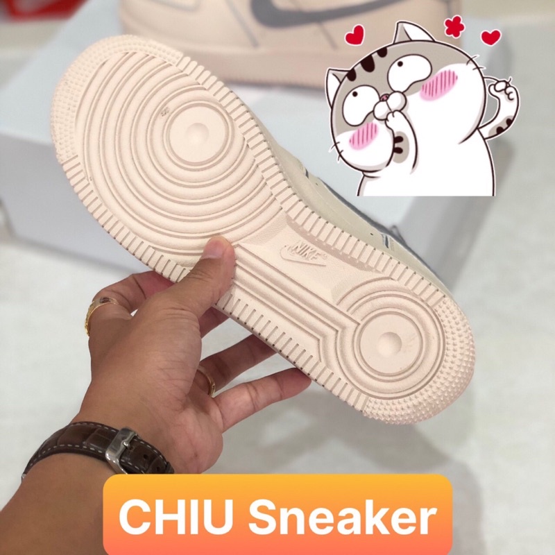 Giày thể thao nam nữ tăng chiều cao AF1 trắng phản quang giày Sneaker nam nữ air force1 trắng bạc xịn
