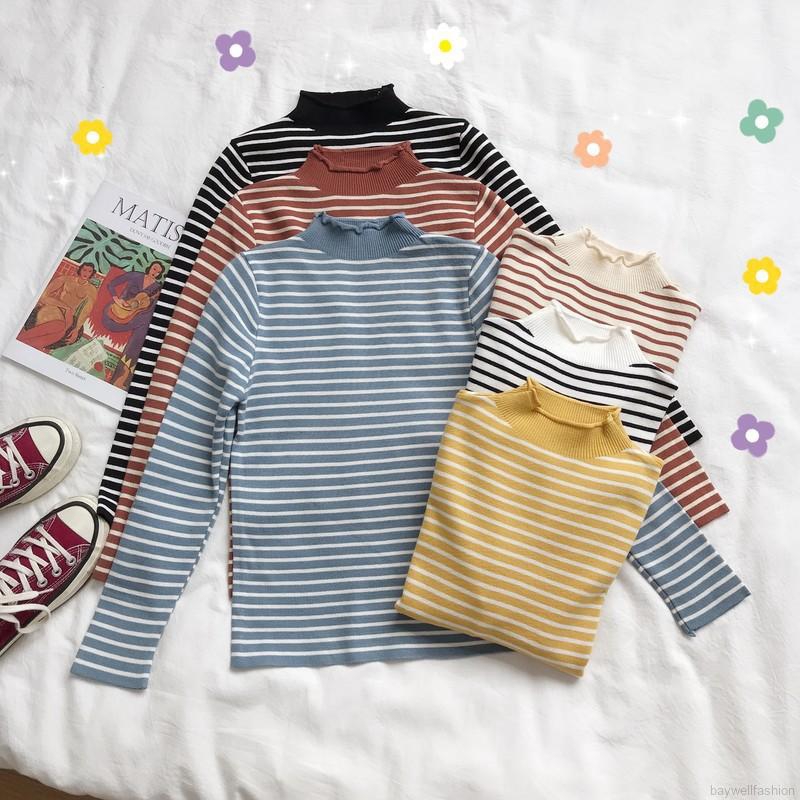 [Baywellfashion]Áo len cổ lọ dài tay phong cách Hàn Quốc trẻ trung dành cho nữ | BigBuy360 - bigbuy360.vn