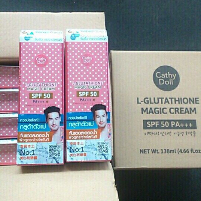 Kem chống nắng toàn thân dành cho nam L_Glutathione magic cream SPF 50 +++ dạng hơi sương của Cathy Doll.