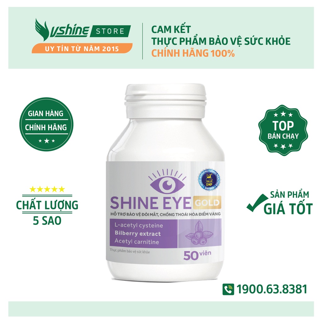 Bổ mắt Shine Eye Gold - Tăng cường thị lực cho mắt, chống khô mắt, mỏi mắt