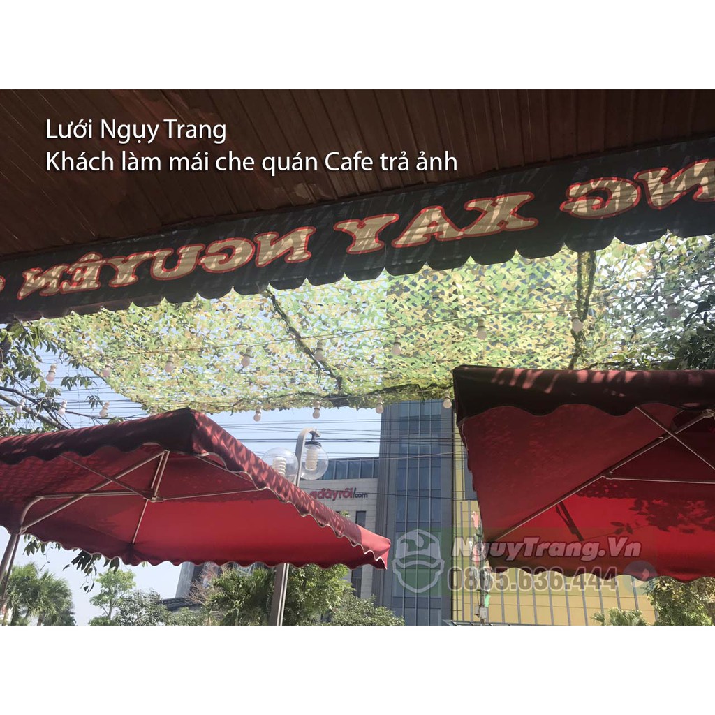 Lưới ngụy trang che nắng rừng 2 lớp loại có viền trang trí