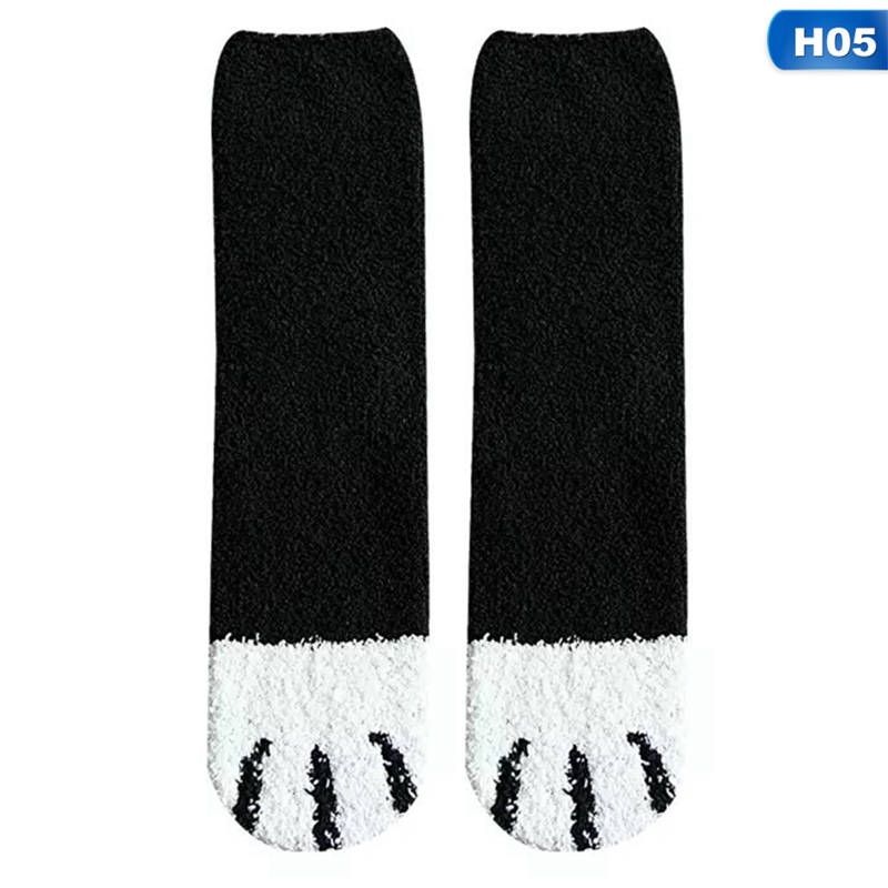 Women Winter Warm Cat Paw Claw Socks Soft Coral Fleece Ankle Socks	Cute Socks | BigBuy360 - bigbuy360.vn