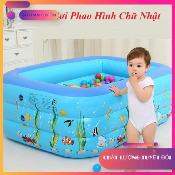 Bể bơi phao cho bé loại nào tốt, Bể bơi phao trong nhà kích thước 180cm, 150cm, 210cm - TẶNG BƠM CHÂN