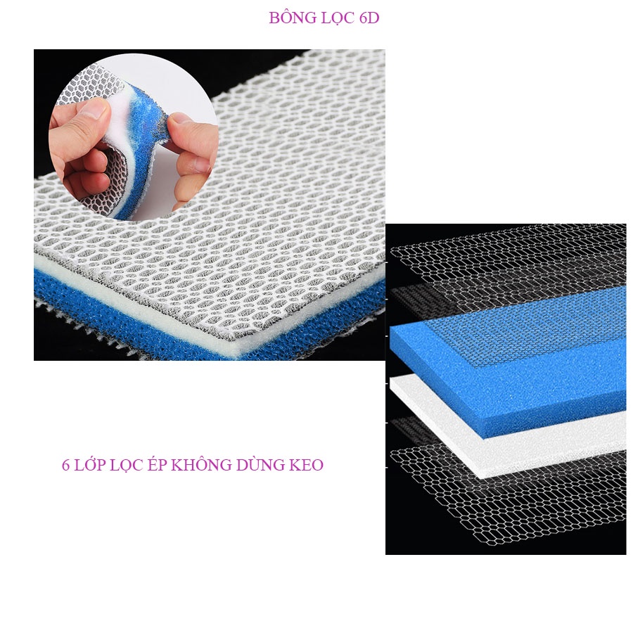BÔNG LỌC NƯỚC CAO CẤP 6D - KÍCH THƯỚC 40 CM X 50 DÀY 2CM