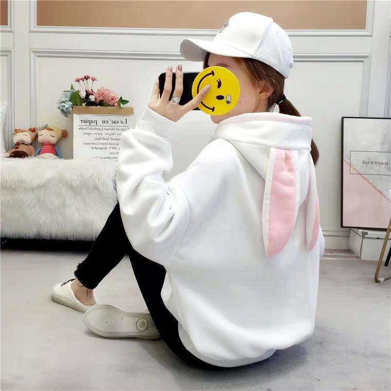 Áo Khoác Hoodie Nỉ Thời Trang Nữ Nón Tai Thỏ Siêu Cute Cho Mùa Hè Năng Động ❤️FREESHIP❤️ | WebRaoVat - webraovat.net.vn