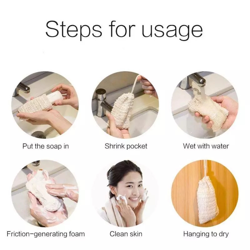 Túi Lưới Cotton Tự Nhiên Đựng Xà Phòng Tiện Dụng