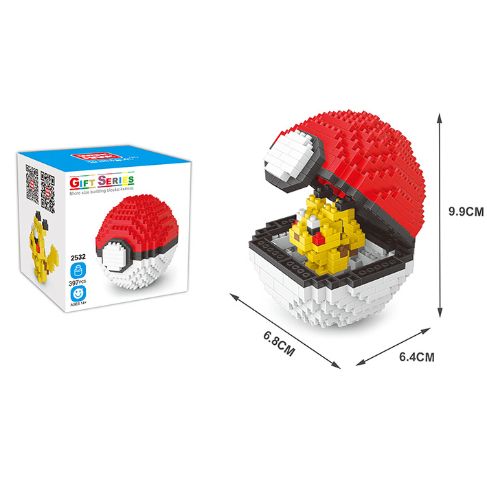 Bộ đồ chơi xếp hình quả bóng pokemon mini mới cho bé