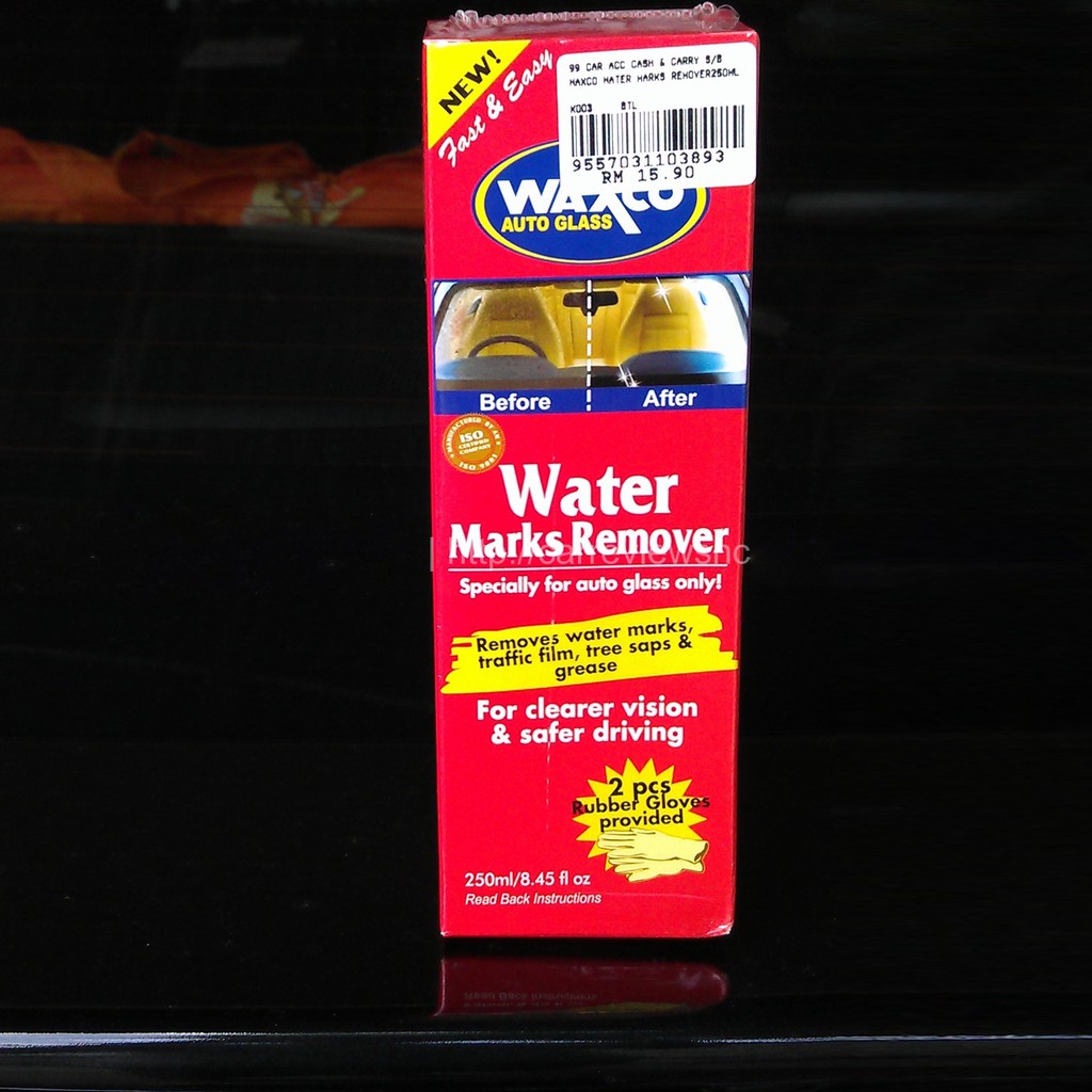 Waxco Water Marks Remover - Dung Dịch Vệ Sinh Tẩy Ố, Mốc Kính Ô Tô Xe Hơi 250ml [Nhập Khẩu Malaysia]