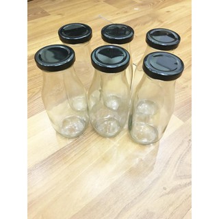 Hũ pudding thủy tinh 350ml nắp thiếc ~ Bottle 12oz