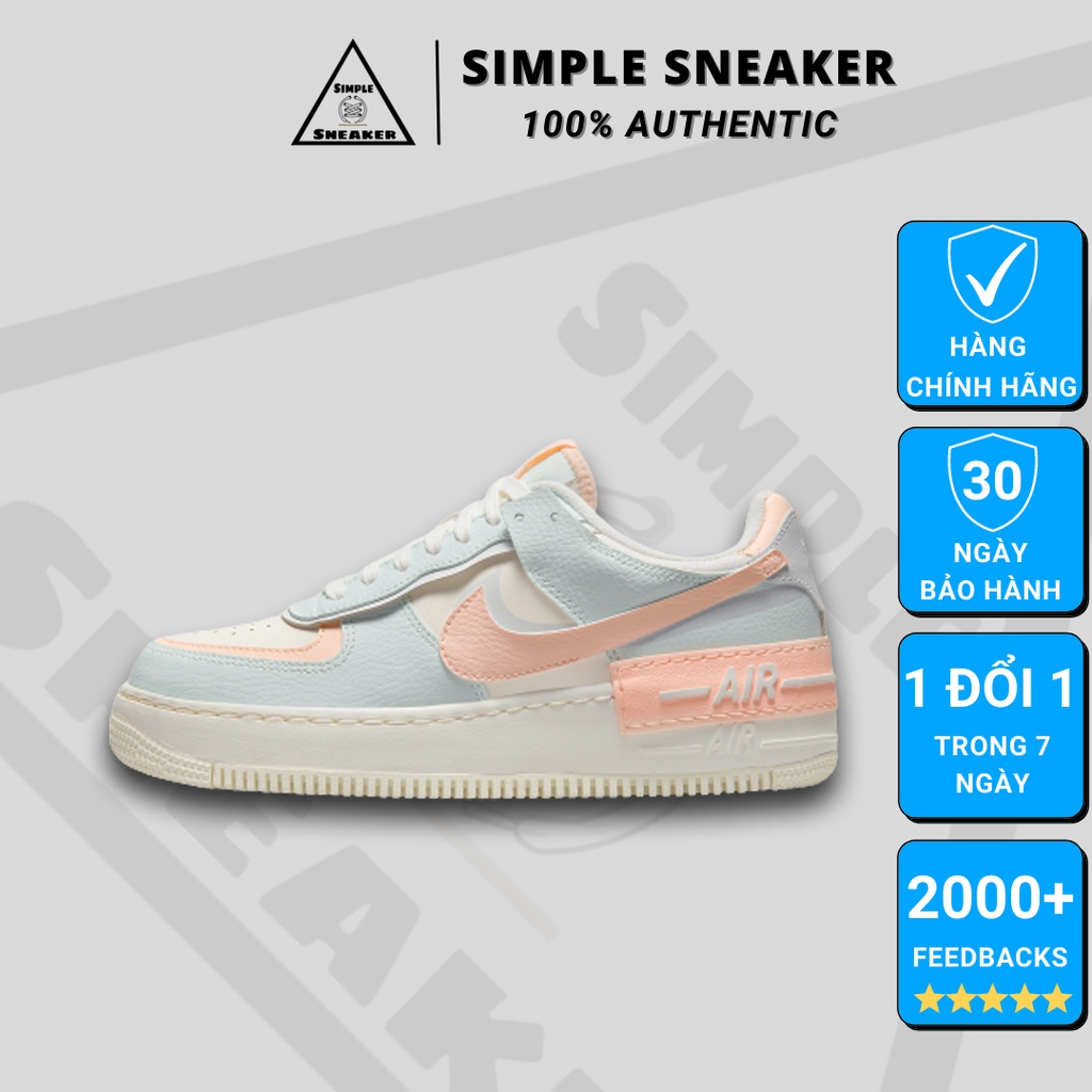 Giày Nike AF1 Chính Hãng FREESHIPGiày Sneaker Nữ Nike Air Force 1 Shadow Sail Crimson Tint [CU8591-104] Simple Sneaker