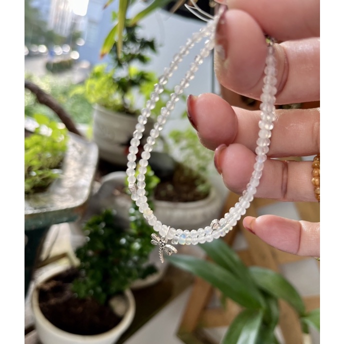 Vòng tay đôi đá Mặt trăng giác size 3.5 li