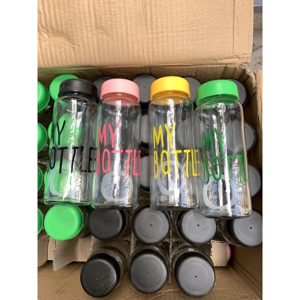 Bình Thủy Tinh My Bottle Nắp Nhựa In Chữ 420ml