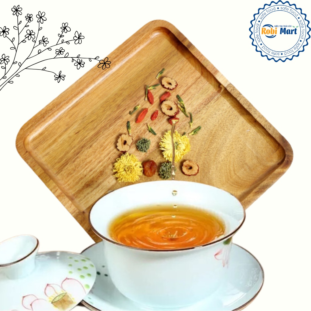 [ 1 gói dùng thử ] Trà An Thần, Ngủ Ngon 6 vị ROBIMART(Hoa Cúc, Kỷ Tử, Táo Đỏ Thái Lát, Tim Sen, Nụ Tam Thất, Nhãn Nhục)