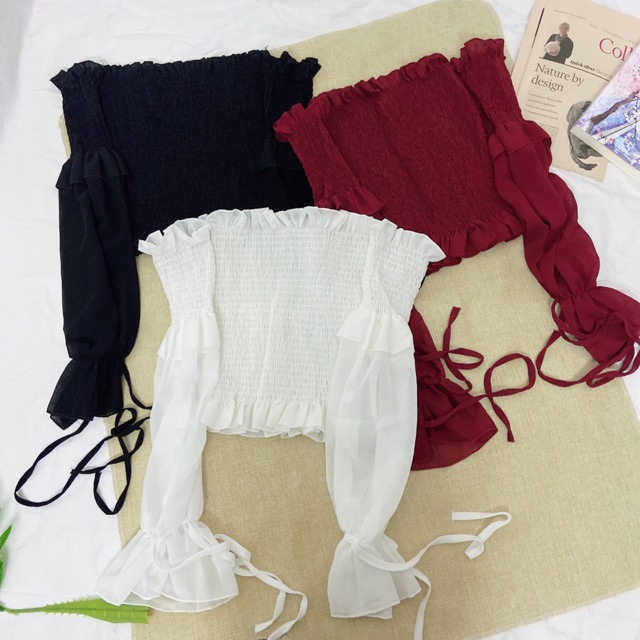 [Mã WASTUP giảm 10% tối đa 30K đơn 99K] [Có sẵn +ảnh thật] Áo trễ vai Irene Red Velvet phong cách Hàn Quốc chất voan đẹp | BigBuy360 - bigbuy360.vn