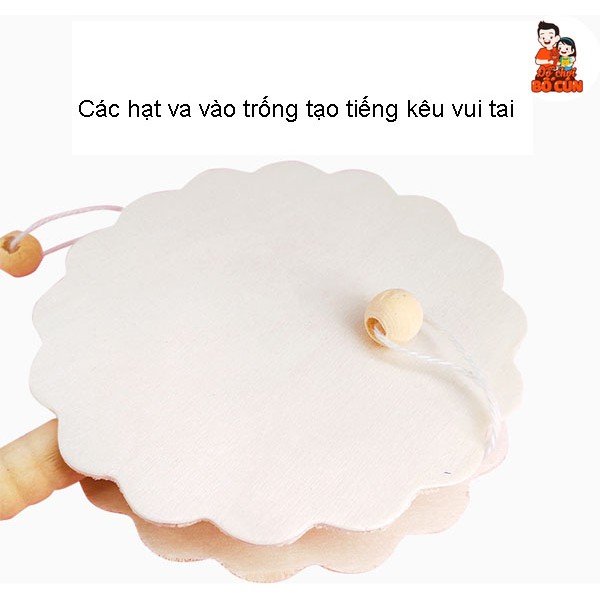 Lục lạc gỗ cầm tay phát nhạc đáng yêu, kết hợp tô màu cho bé