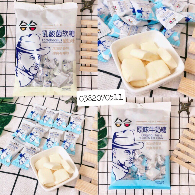 [Sẵn] Kẹo Sữa Chua Ông Già Đài Loan gói 360g