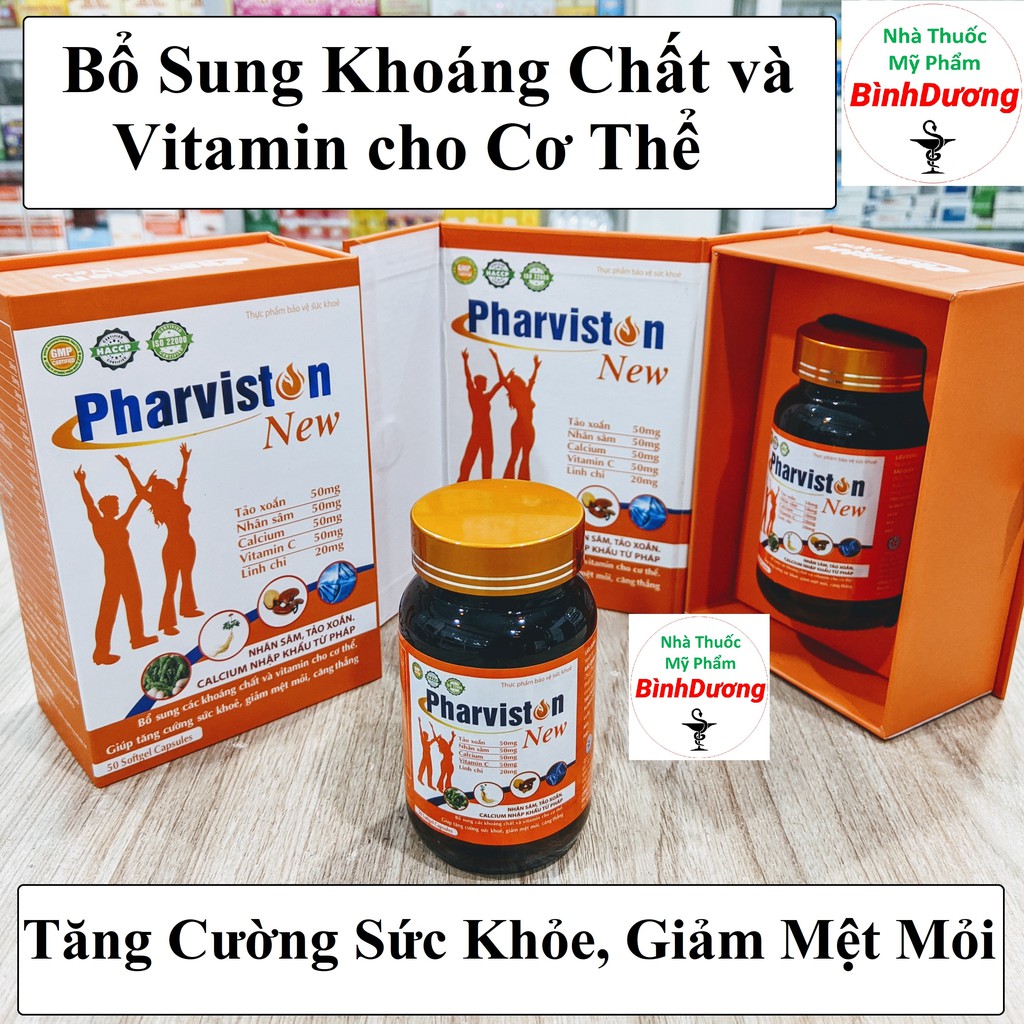 PharViston - Viên uống Tăng Sức Khỏe, Bồi Bổ Cơ Thể - Chiết xuất Nhân Sâm, Linh Chi  [CHÍNH HÃNG] - FreeShip