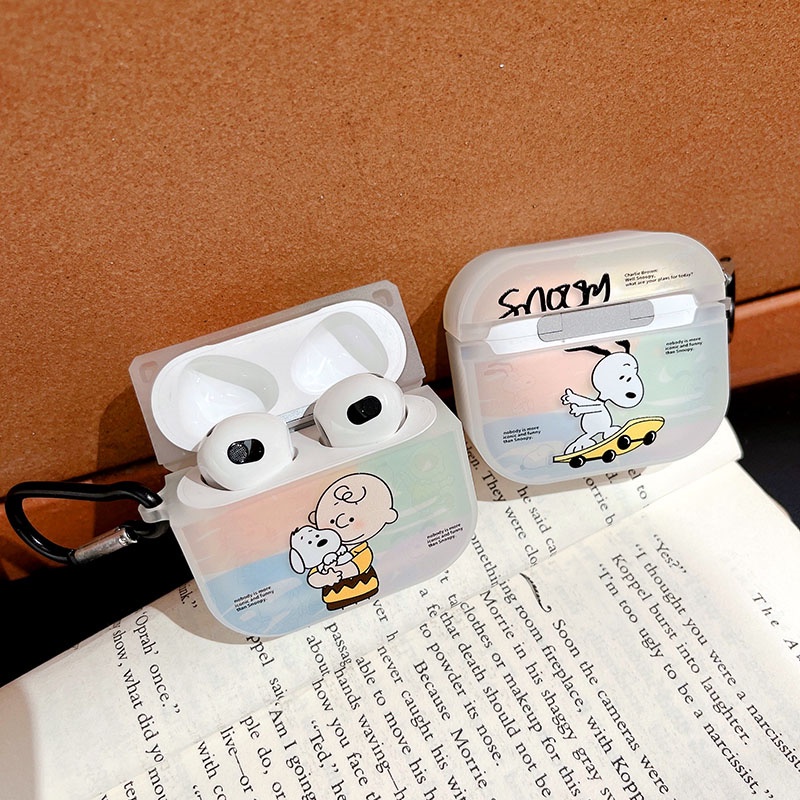 Vỏ Bảo Vệ Hộp Sạc Tai Nghe Bluetooth Không Dây Airpods1 / 2 3 Pro Air Pods Pro 3 Hình Snoopy Charlie Dễ Thương Ốp