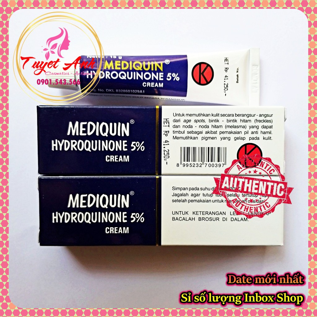 Mediquin - Hydroquinone 5% (15gr) - Kem hỗ trợ giảm thâm, nám