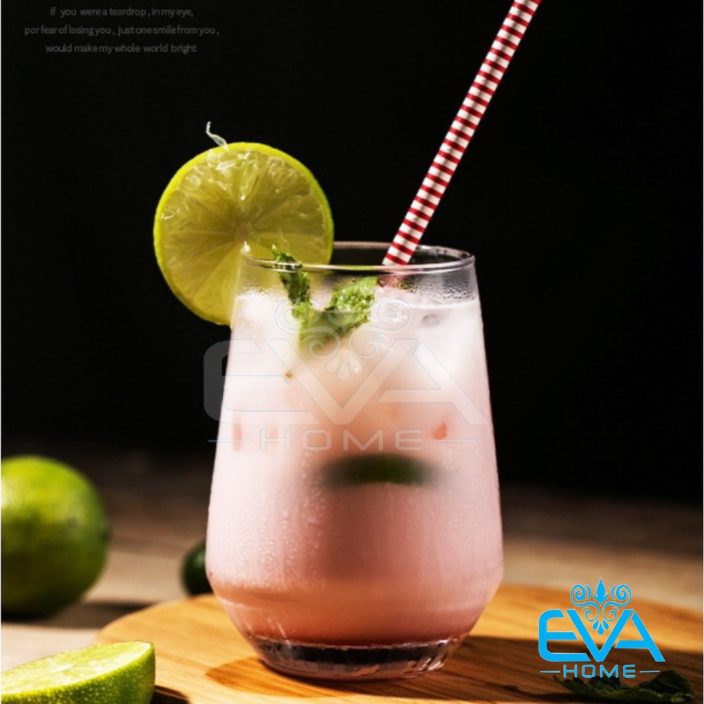 Hộp 6 Ly Thuỷ Tinh Dáng Oval Lỡ Glass Mugs Short Oval Form 390 Ml Deli ES7018-1 M3015