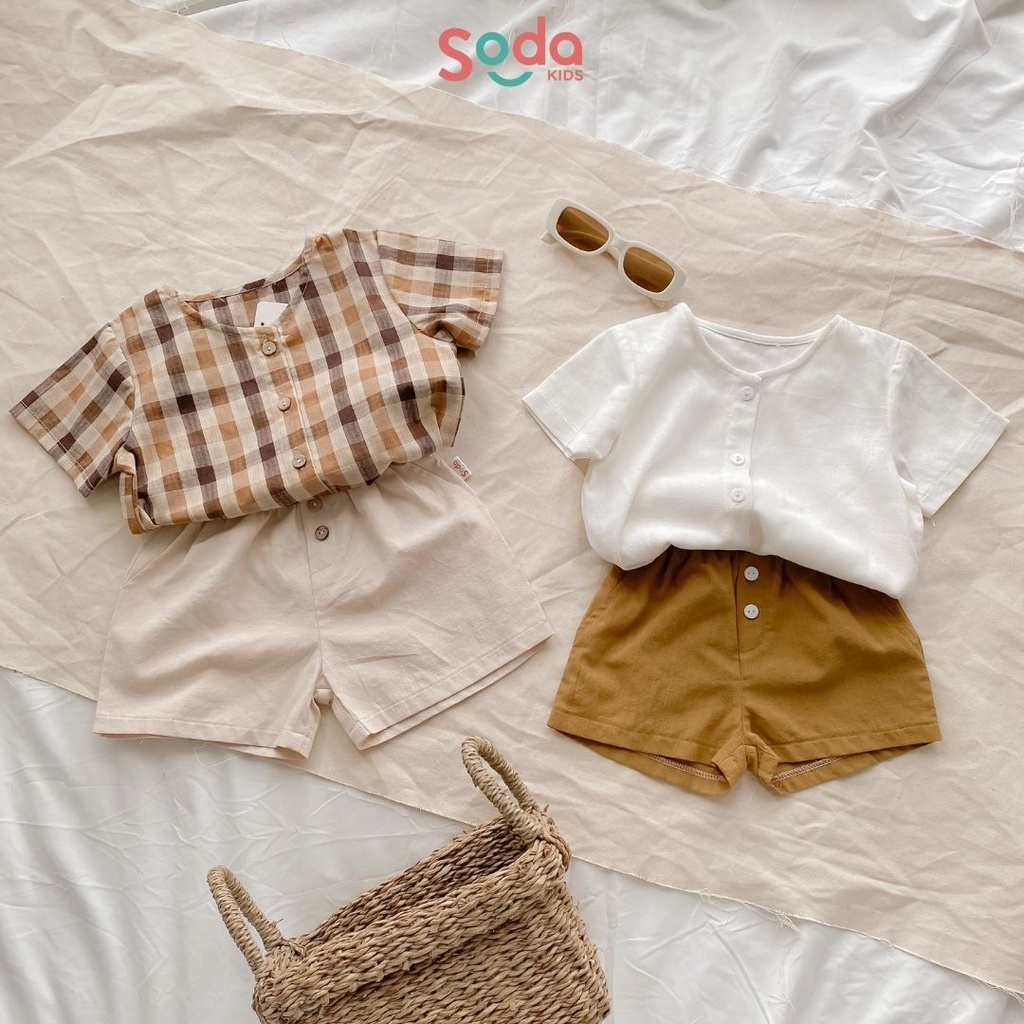 Quần đùi cho bé SODA KIDS phong cách Hàn Quốc, chất liệu lanh linen nhập khẩu nhẹ, mềm, mát ( Nhiều màu )