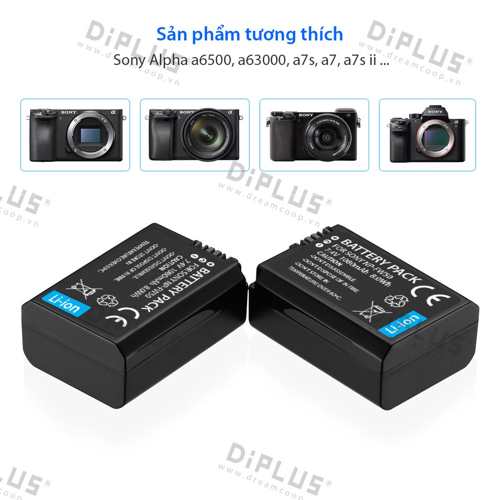 Pin máy ảnh Sony NP-FW50, pin Sony Nex 3, NEX 5, Nex 6, NEX 7, A6000, A6300, A7, A7 series