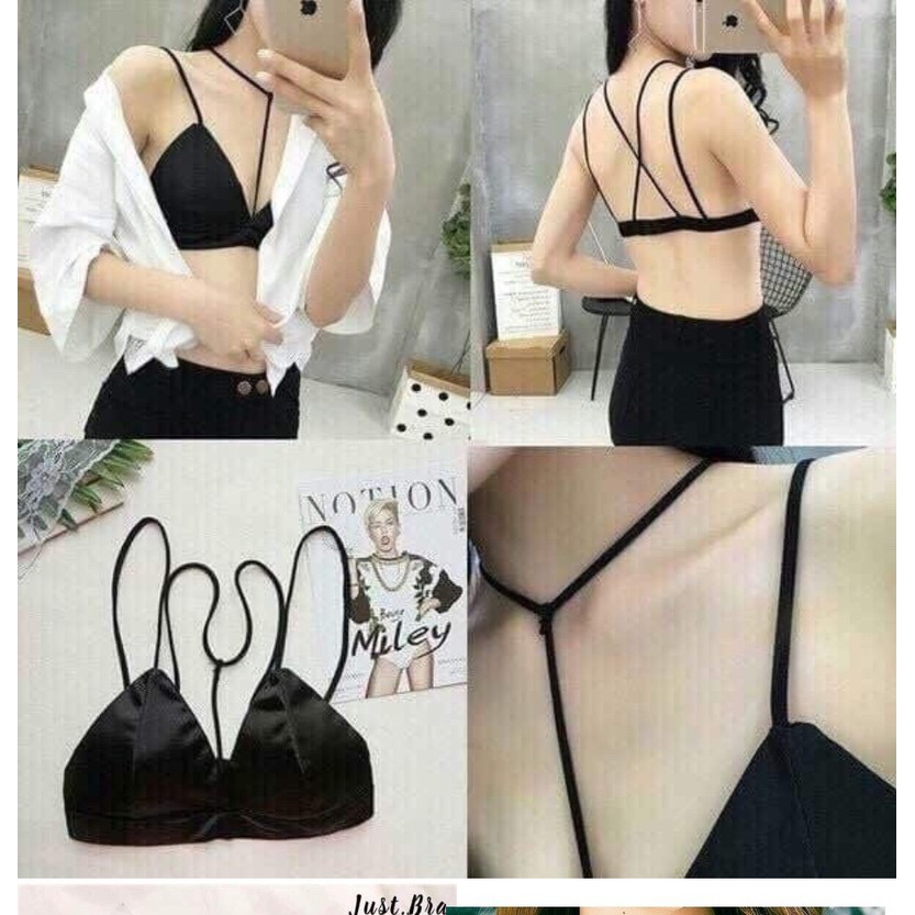 Bra satin cổ V Sexy