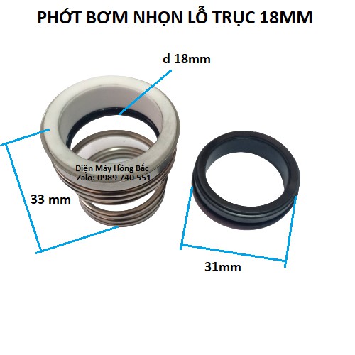 Phớt bơm nước lò xo nhọn trục 15mm đến 19mm