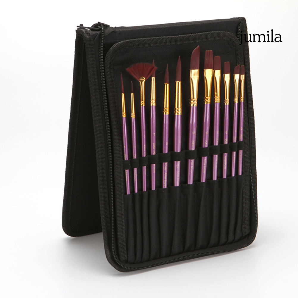 Set 12 Cọ Vẽ Màu Nước Kèm Túi Đựng Dành Cho Họa Sĩ