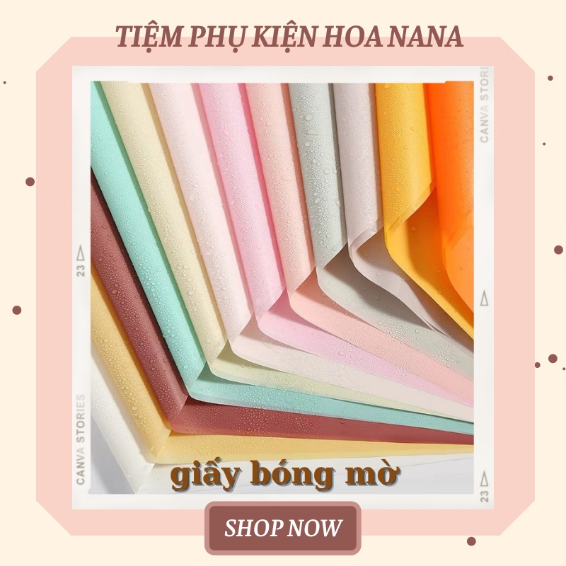 Giấy Gói Hoa Khổ 58*58cm ❤️BÓNG MỜ❤️ Màu Sắc Đa Dạng, Không Thấm Nước, Độ Dẻo Dai Cao