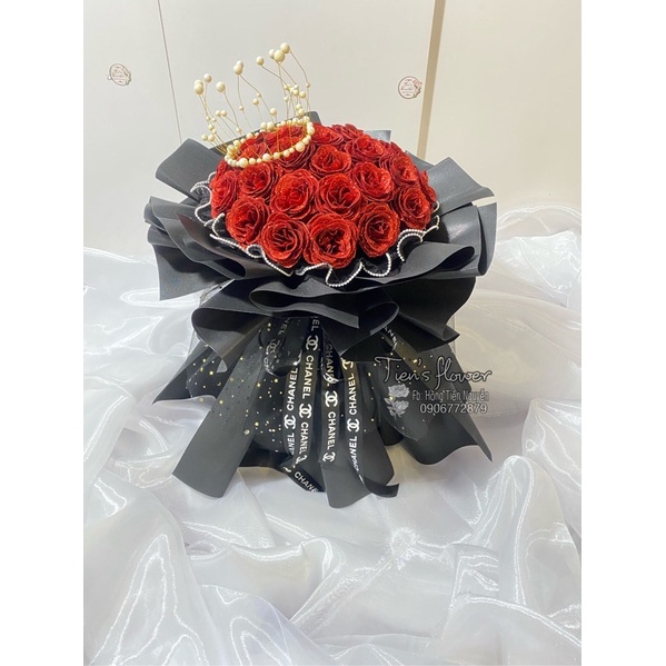 Quà tặng, bó hoa nhũ 30 bông hình thật shop tự chụp