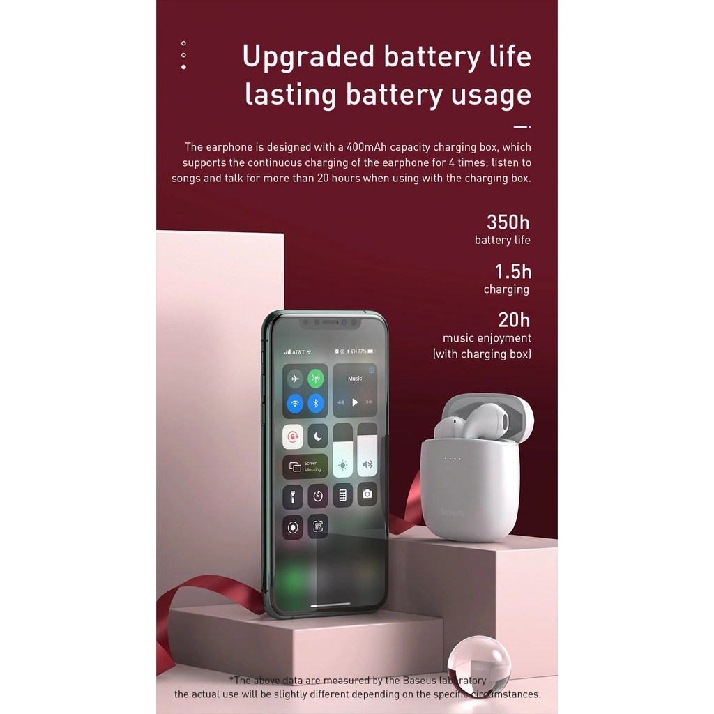 [Mã ELMS5 giảm 7% đơn 300K] Tai nghe cao cấp không dây kèm kén sạc tích hợp sạc không dây chính hãng BASEUS W04/W04Pro | BigBuy360 - bigbuy360.vn