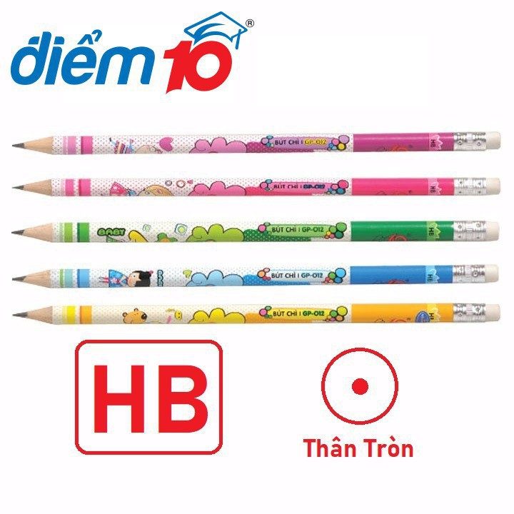 Bút Chì Gỗ HB Điểm 10 Thiên Long TPGP012 - Nét viết mềm mại, dễ chuốt tiện lợi cho công việc